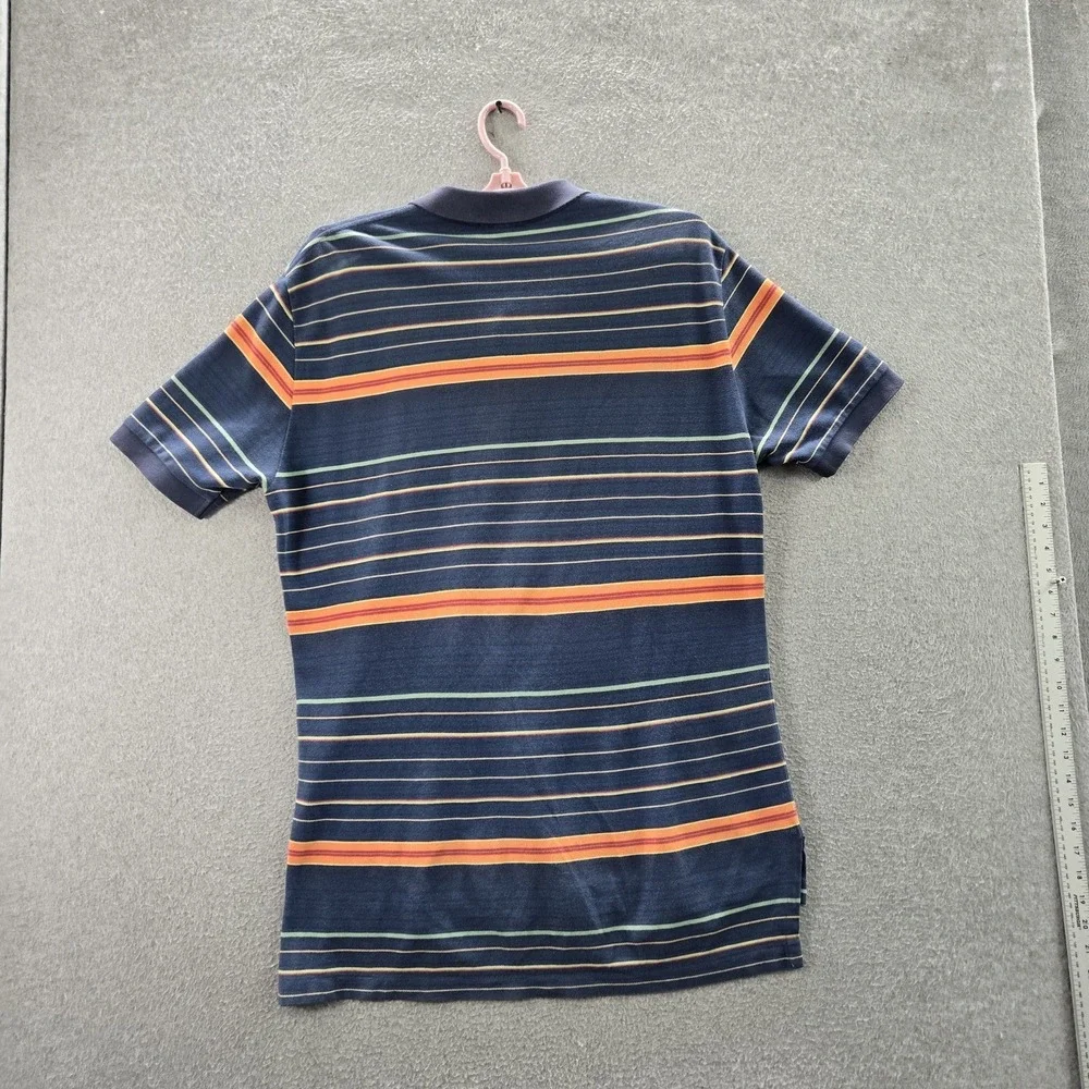 VINTAGE Polo By Ralph Lauren Men Polo L Navy Striped Short‎ Sleeve